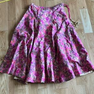 Vibrant Pink Floral Maxi Skirt